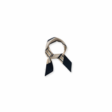 YAYA Navy Blazer Dessin Woven Small Scarf With Print