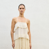 Sita Murt Strappy Layered Top in Ecru