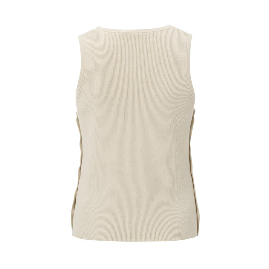 Yaya Summer Sand Sleeveless Top with Button Details