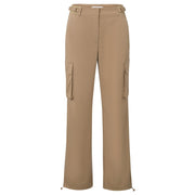 YAYA Tannin Brown Wide Leg Cargo Trousers with Buckles