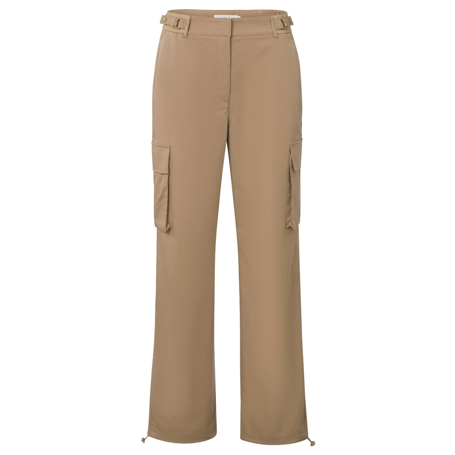 YAYA Tannin Brown Wide Leg Cargo Trousers with Buckles