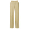 YAYA Parsnip Yellow Faux Leather Wide Leg Trousers with Elastic Waistband