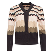 Smashed Lemon Abstract Sand-Multicolour Button-Up Cardigan