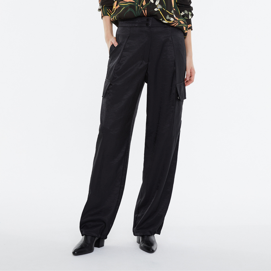 Andam Black Loose-Fit Cargo Pants