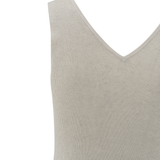Yaya Milk Brown Fine Rib Knitted Tanktop