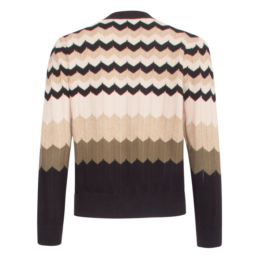 Smashed Lemon Abstract Sand-Multicolour Button-Up Cardigan