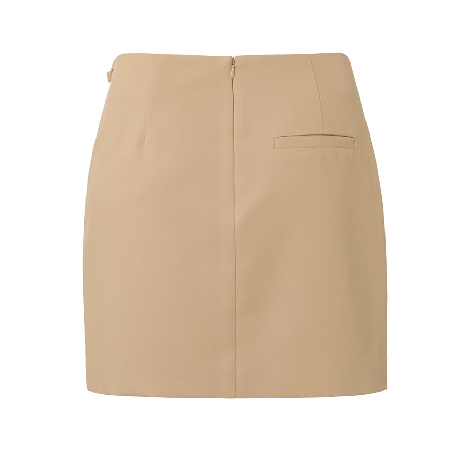 YAYA Tannin Brown Woven Wrap Mini Skirt with Cargo Pocket