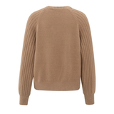Yaya Chocolate Malt Taupe Ribbed Sweater