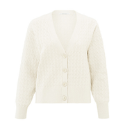 YAYA Chalk White Cable Knit Cardigan