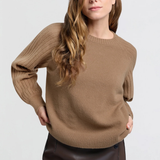 Yaya Chocolate Malt Taupe Ribbed Sweater
