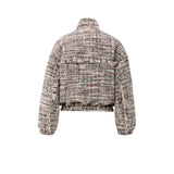 YAYA Blush Pink Dessin Boucle Jacket With Fringes