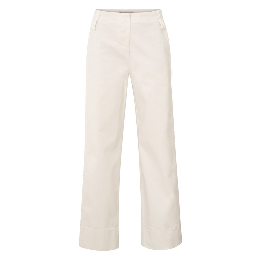 Yaya Off White Twill Trousers with Belt