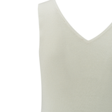 Yaya Wool White Fine Rib Knitted Tanktop
