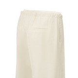 Yaya Summer Sand Woven Wide Leg Trousers with Elastic Satin Contrast Waistband