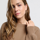 Yaya Chocolate Malt Taupe Ribbed Sweater