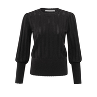 Yaya Black Lurex Pointelle Sweater