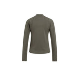 YAYA Brown Long Sleeve Mock Neck Top