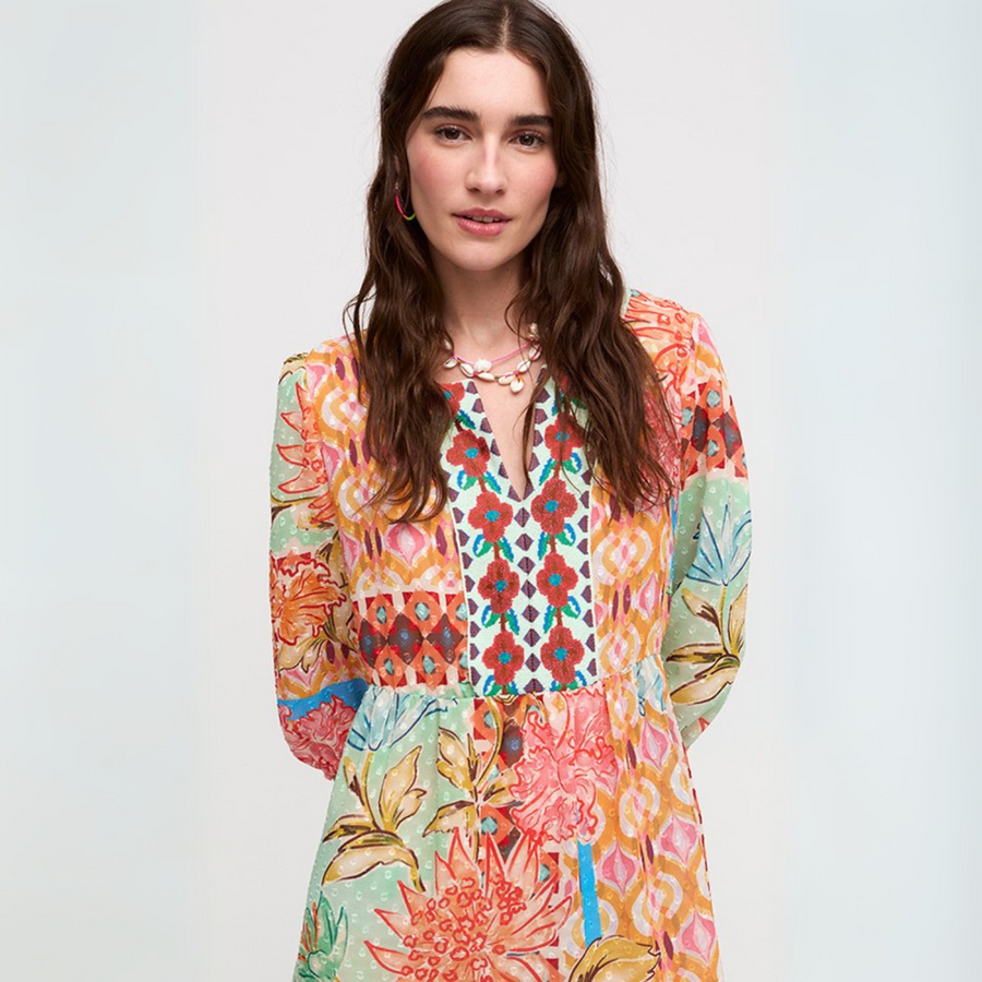 Aldo Martins Lina Colourful Bell Sleeve Long Dress