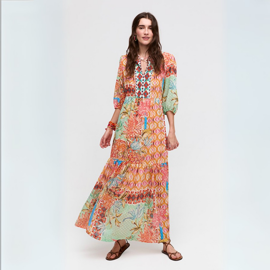 Aldo Martins Lina Colourful Bell Sleeve Long Dress