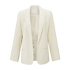 Yaya Summer Sand Woven Loose Fit Blazer with Satin Details