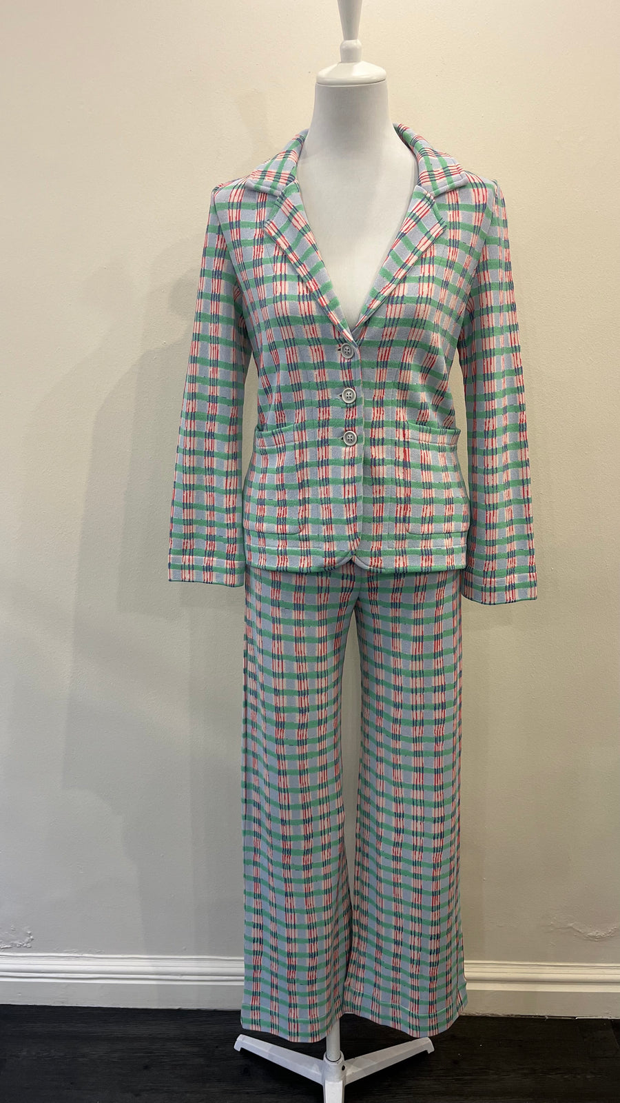 Aldo Martins Verde Blue Davis Plaid Blazer Jacket