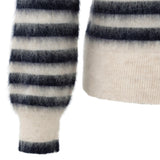YAYA Collegiate Blue Dessin Long Sleeve Striped Sweater