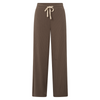 Yaya Caribou Brown Wide Leg Jersey Trouser with Elastic Waistband
