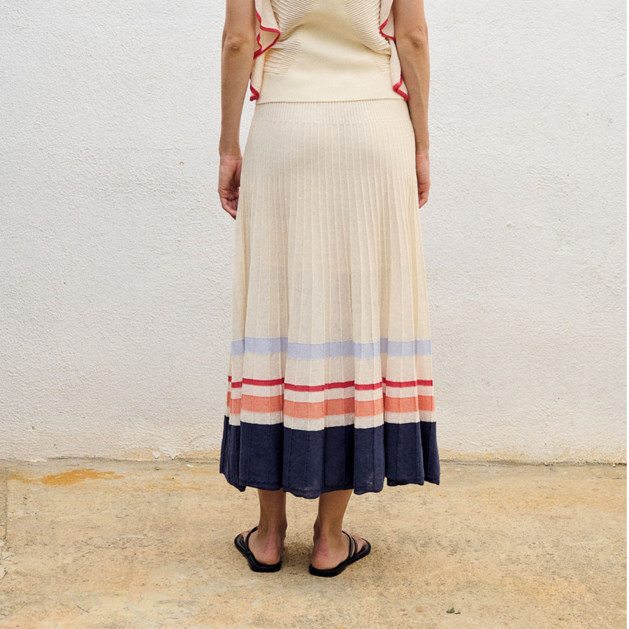 Sita Murt Unique Colour Striped Kitted Skirt