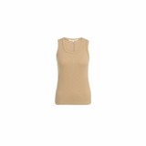YAYA Tan Brown 99051 Rib Singlet With Round Neck