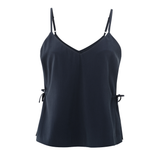 Yaya Total Eclipse Blue Strappy Top with Drawstrings