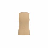 YAYA Tan Brown 99051 Rib Singlet With Round Neck