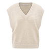 Yaya Rainy Day Beige Textured Knitted Sleeveless Top
