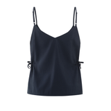 Yaya Total Eclipse Blue Strappy Top with Drawstrings