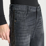 Le Temps Des Cerises Wide Leg Jeans Lauryn Leopard Black