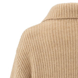 YAYA Light Camel Long Cardigan in Heavy Stitch