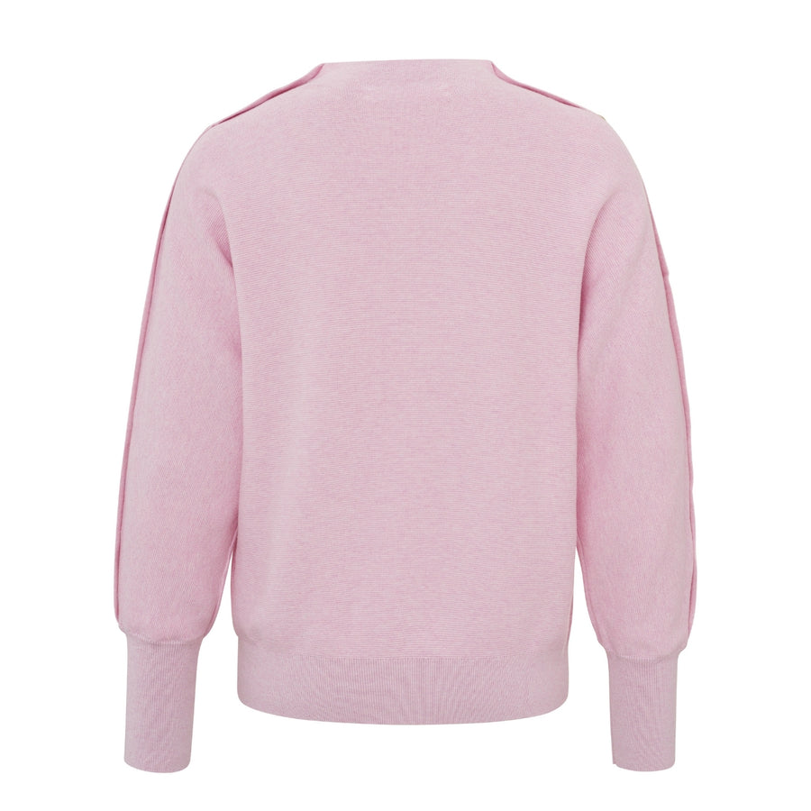 YAYA Lady Pink Melange Sweater with Button Detail