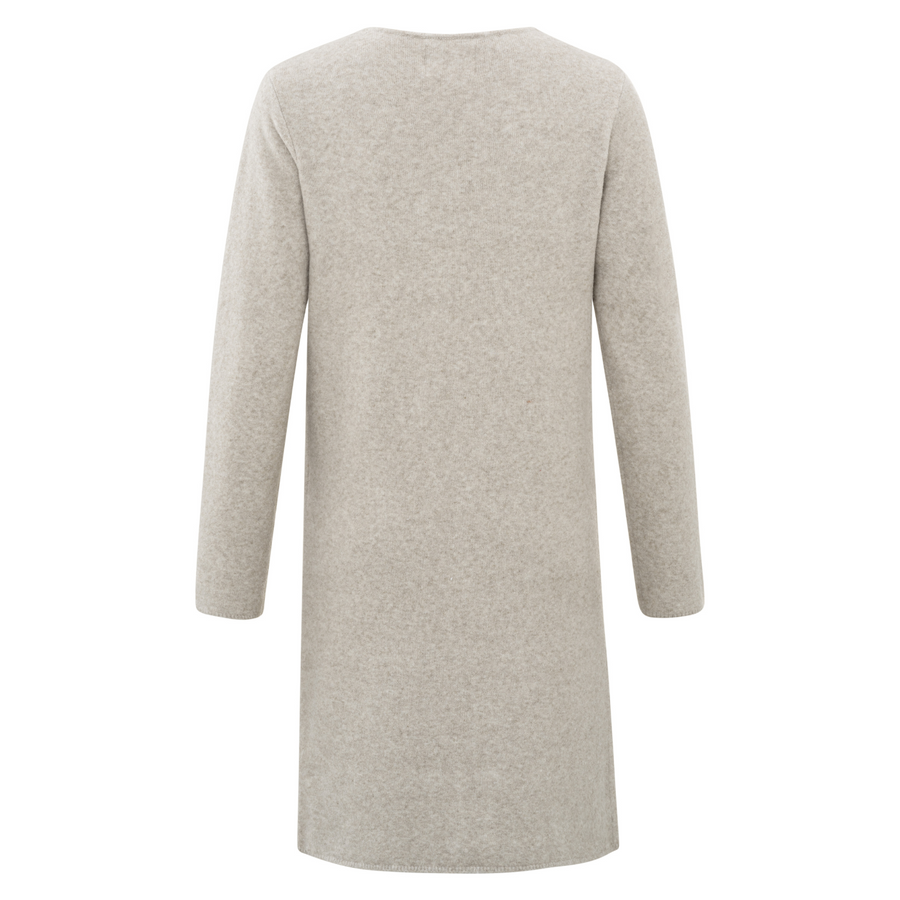 YAYA Long Grey Dove Melange Cardigan with Gilet