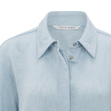 Yaya Baby Blue Oversized Shirt with Press Buttons