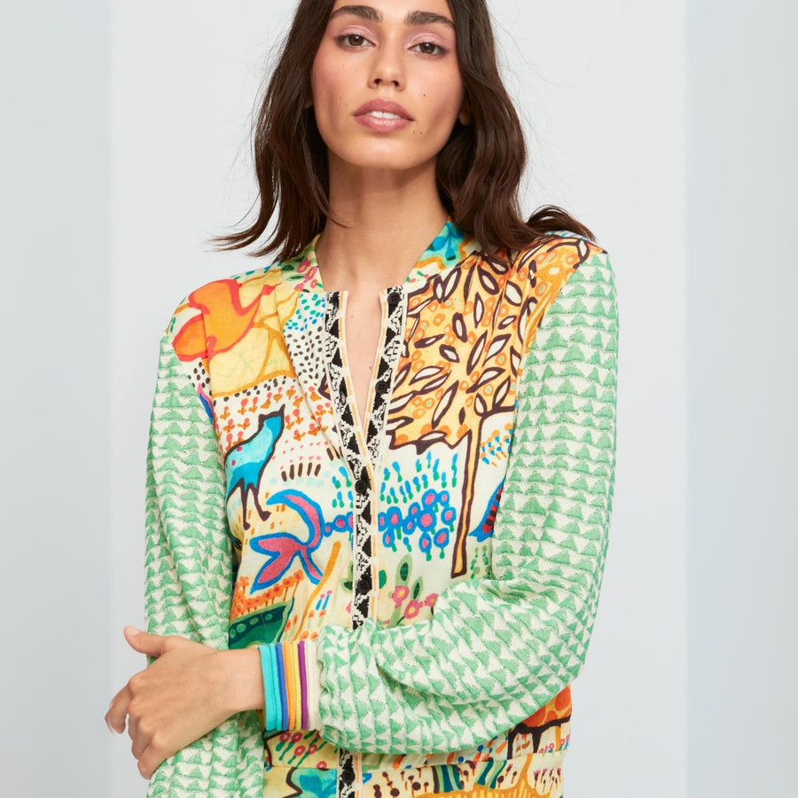 Aldo Martins Kindu Printed Jacket in Verde