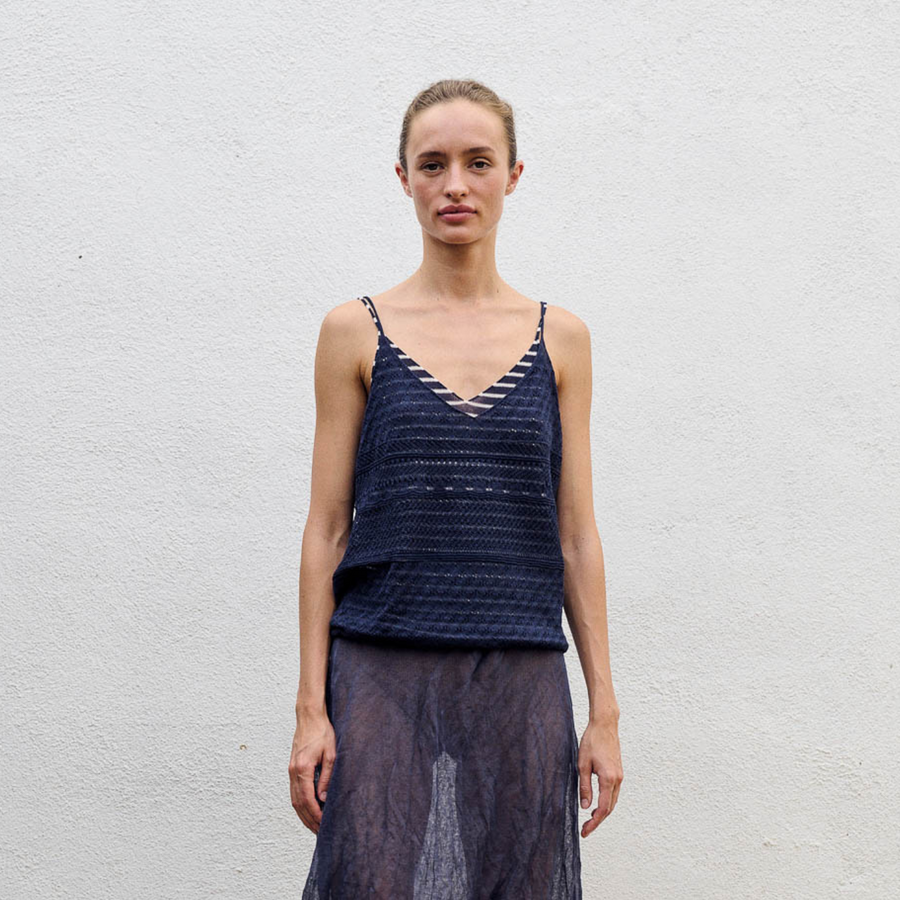 Sita Murt True Blue Crotchet Strap Top