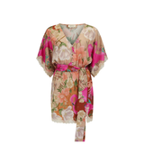 Spell Floridian Lace Mini Dress in Coral