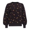 Smashed Lemon Black & Gold Dragonfly Print Sweater
