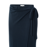 Yaya Total Eclipse Blue Jersey Trousers with a Sheer Front Wrap