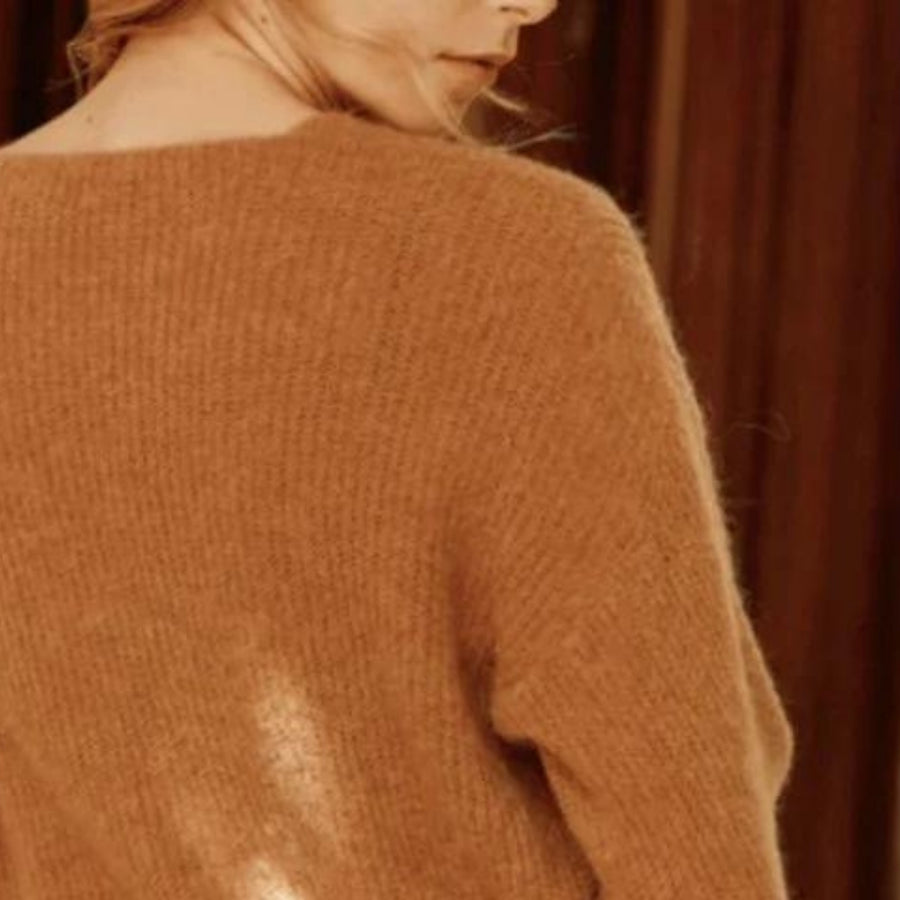 La Petit Etoile Malaly V-Neck Sweater in Caramel