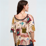 Aldo Martins Faye V-Neck Flowing Printed Top