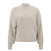 YAYA Dove Gray Batwing Rib Sweater