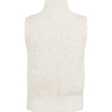 YAYA Heather Grey Melange Knitted Sleeveless Cardigan With Zipper