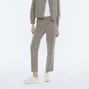 Andam Khaki Comfy Fit Pants with Elastic Waistband