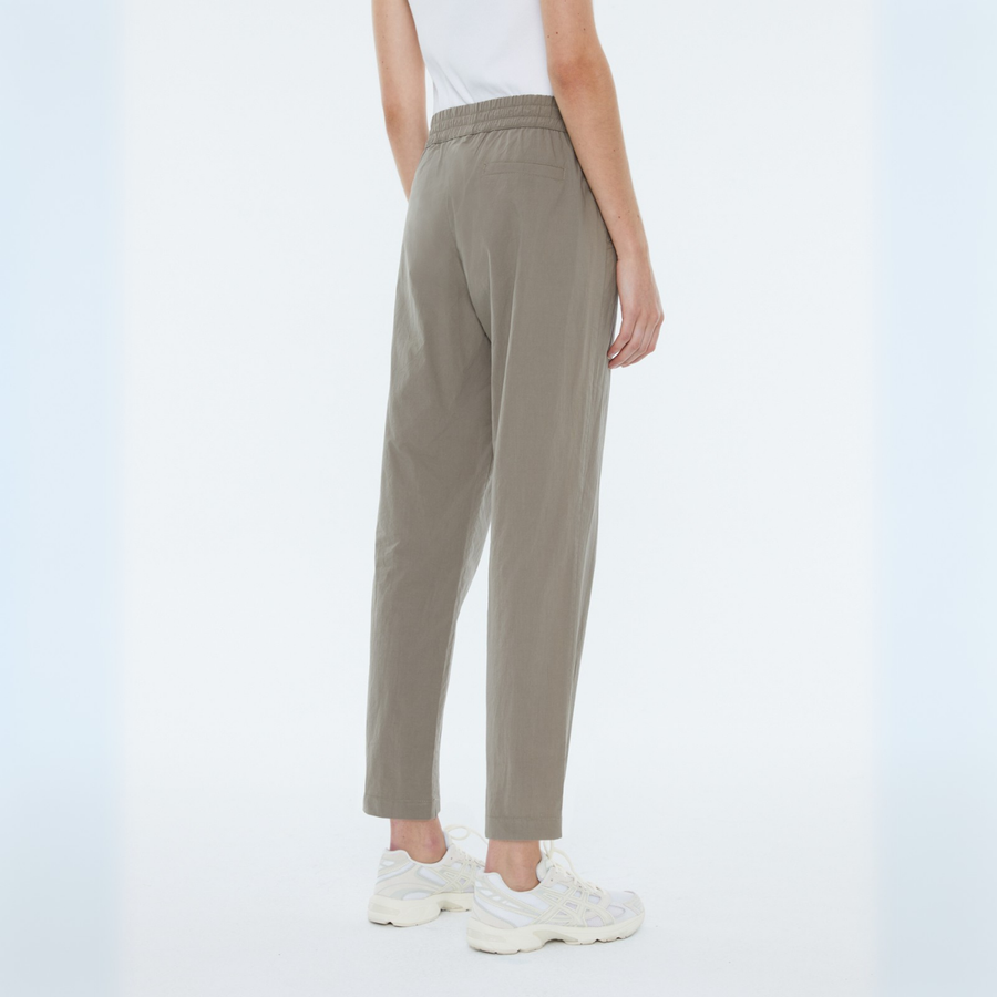 Andam Khaki Comfy Fit Pants with Elastic Waistband