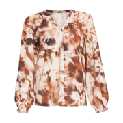 Smashed Lemon Sand Brown Dye Print Blouse